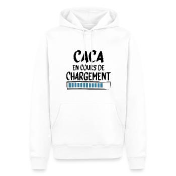 Caca Boudin Bébé Homme Femme Cadeau Humour - Sweat à capuche Premium bio Homme - blanc - Devant - Nico (187cm)
