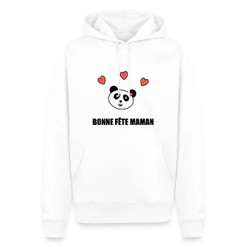 FÊTE DES MÈRES. BONNE FÊTE MAMAN. MAMAN - Sweat à capuche Premium bio Homme - blanc - Devant - Nico (187cm)