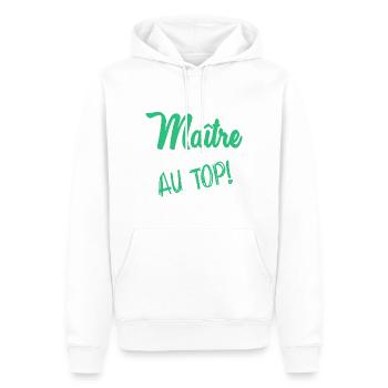 MEISTER. VIELEN DANK. DANKE, MEISTER. MEISTER. MEISTER-GESCHENK - Männer Premium Bio Hoodie - Weiß - Vorne - Nico (187cm)