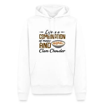 Life is a combination of magic and Clam Chowder - Männer Premium Bio Hoodie - Weiß - Vorne - Nico (187cm)