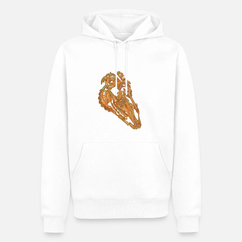 Spitze Schädel - Männer Premium Bio Hoodie - Weiß