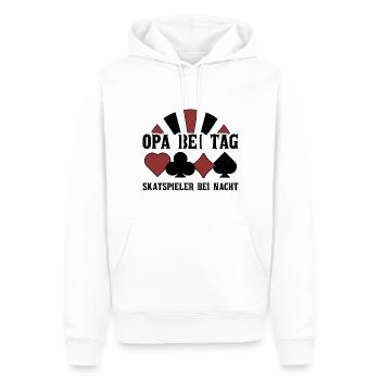 Opa bei Tag Skatspieler bei Nacht - Männer Premium Bio Hoodie - Weiß - Vorne - Nico (187cm)