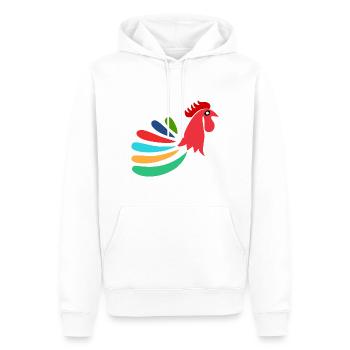 HAHN. HENNE. KÜKEN. TIER. TIERE. NATUR - Männer Premium Bio Hoodie - Weiß - Vorne - Nico (187cm)