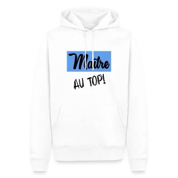 MEISTER. VIELEN DANK. - Männer Premium Bio Hoodie - Weiß - Vorne - Nico (187cm)
