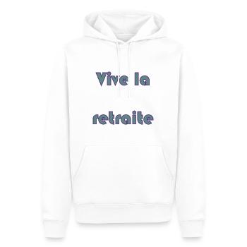 RETRAITE. RETRAITE. RETRAITEE. RETRAITE - Sweat à capuche Premium bio Homme - blanc - Devant - Nico (187cm)