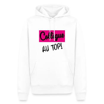 COLLEGUE - Sweat à capuche Premium bio Homme - blanc - Devant - Nico (187cm)