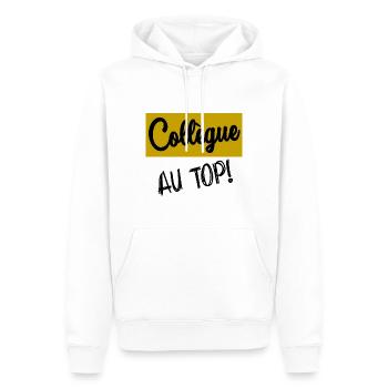 RETRAITE. RETRAITE. RETRAITEE. SENIOR. MAMIE. PAPY - Sweat à capuche Premium bio Homme - blanc - Devant - Nico (187cm)