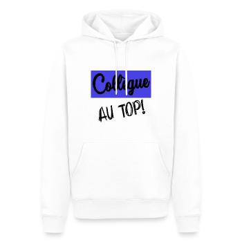 COLLEGUE - Sweat à capuche Premium bio Homme - blanc - Devant - Nico (187cm)