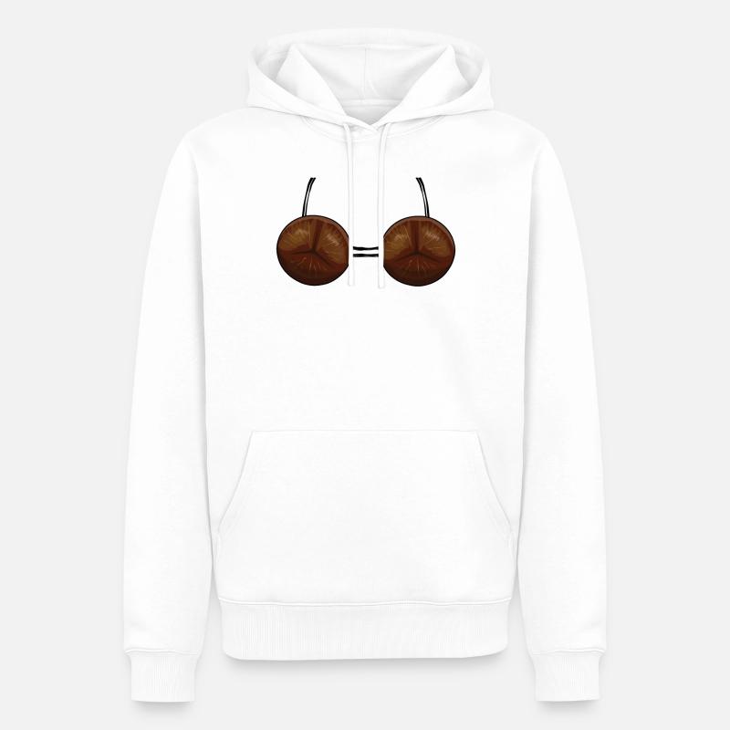 Plage 2022 Tropical Coconut Été - Sweat à capuche Premium bio Homme - blanc
