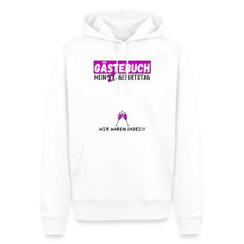 27. Geburtstag Gästebuch 27 Jahre - Männer Premium Bio Hoodie - Weiß - Vorne - Nico (187cm)