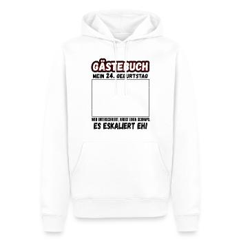Mein 24. Geburtstag Gästebuch 24 Jahre - Männer Premium Bio Hoodie - Weiß - Vorne - Nico (187cm)