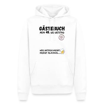 48. Geburtstag Gästebuch Party 48 Jahre - Männer Premium Bio Hoodie - Weiß - Vorne - Nico (187cm)