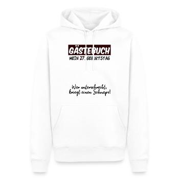 27. Geburtstag 27 Jahre Geburtstagsgeschenk - Männer Premium Bio Hoodie - Weiß - Vorne - Nico (187cm)