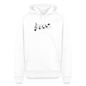 Niedliche Katze auf Musiknoten Musiker - Männer Premium Bio Hoodie - Weiß - Vorne - Nico (187cm)