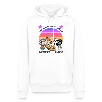 Les chats de rue ont besoin de soutien - Sweat à capuche Premium bio Homme - blanc - Devant - Nico (187cm)