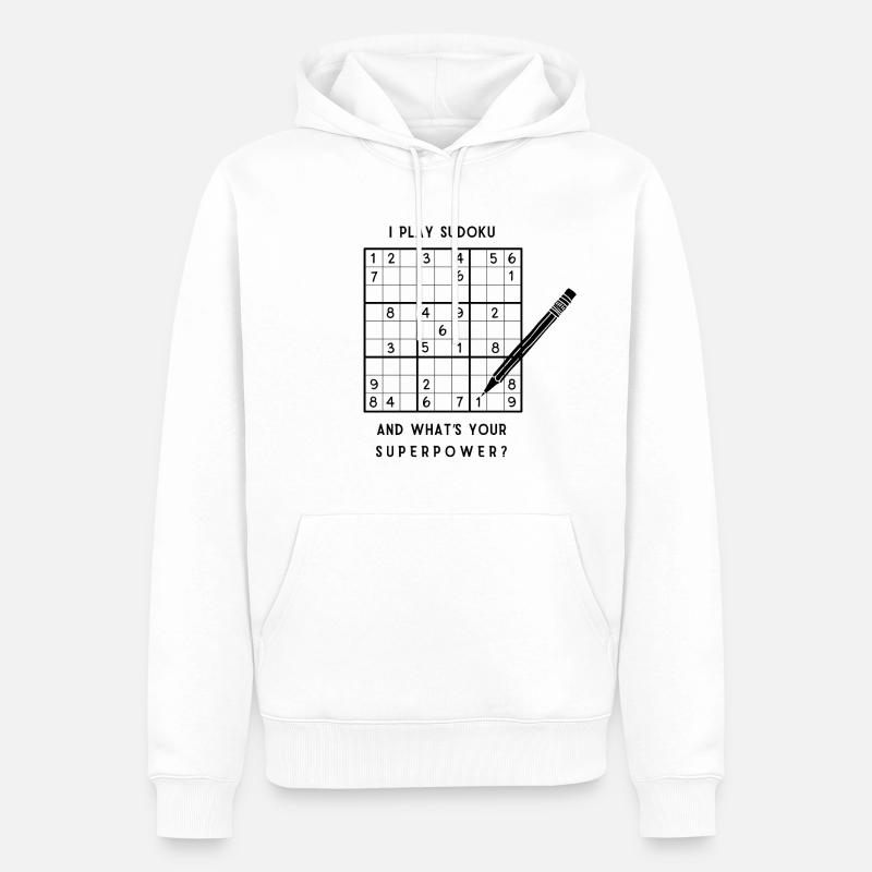 Sudoku - Sweat à capuche Premium bio Homme - blanc