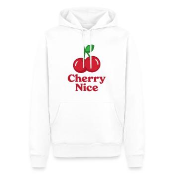 Cerise Nice - Sweat à capuche Premium bio Homme - blanc - Devant - Nico (187cm)