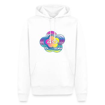 40 YEARS. 40th ANNIVERSARY. BIRTHDAY 40 YEARS. 40 - Men’s Premium Organic Hoodie - white - Front - Nico (187cm)