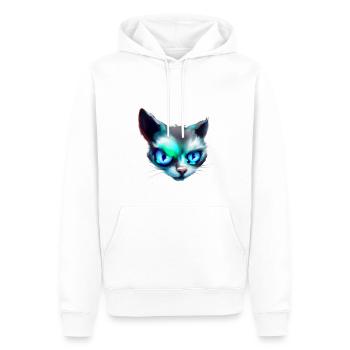 Chemise AI - Chat maléfique - Sweat à capuche Premium bio Homme - blanc - Devant - Nico (187cm)