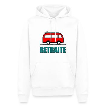 RUHESTAND. GLÜCKLICHER RUHESTAND. GLÜCKLICHER RUHESTAND - Männer Premium Bio Hoodie - Weiß - Vorne - Nico (187cm)