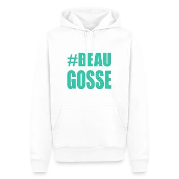 BEAU GOSSE. PAPA. HUMOUR. HOMME. MEC. FÊTE - Sweat à capuche Premium bio Homme - blanc - Devant - Nico (187cm)