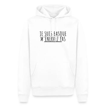 Je suis basque m'énervez pas. Cadeau basque - Sweat à capuche Premium bio Homme - blanc - Devant - Nico (187cm)