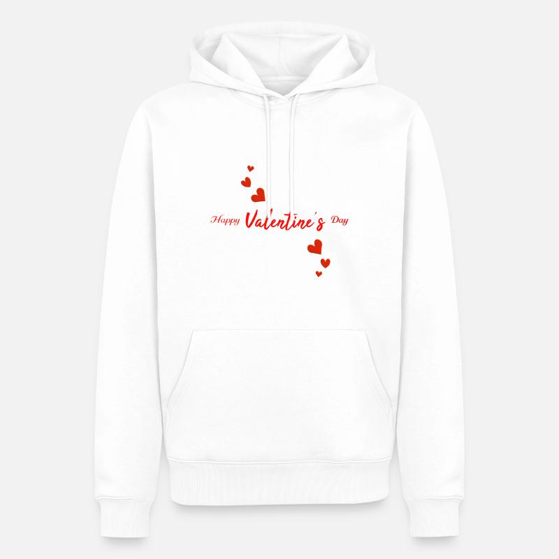 Joyeuse Saint-Valentin - Sweat à capuche Premium bio Homme - blanc
