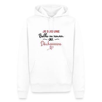 Je suis une belle maman qui déchire - Sweat à capuche Premium bio Homme - blanc - Devant - Nico (187cm)