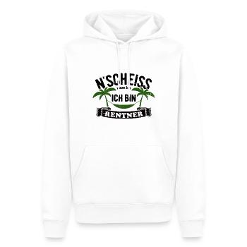 N' Scheiss muss ich, ich bin Rentner - Spruch - Männer Premium Bio Hoodie - Weiß - Vorne - Nico (187cm)