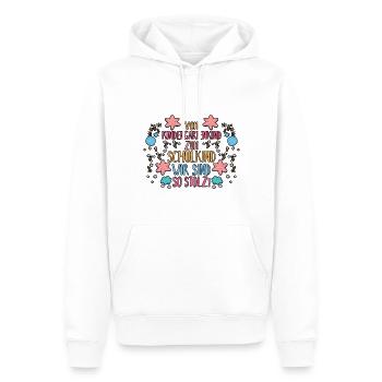 Parents Écolier École primaire Première classe Inscription - Sweat à capuche Premium bio Homme - blanc - Devant - Nico (187cm)