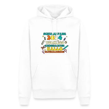 Parents Écolier École primaire Première classe Inscription - Sweat à capuche Premium bio Homme - blanc - Devant - Nico (187cm)