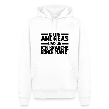 First name Andreas - Men’s Premium Organic Hoodie - white - Front - Nico (187cm)