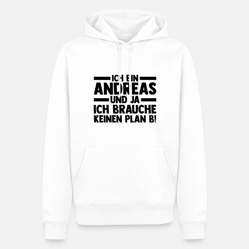 Prénom Andreas - Sweat à capuche Premium bio Homme - blanc