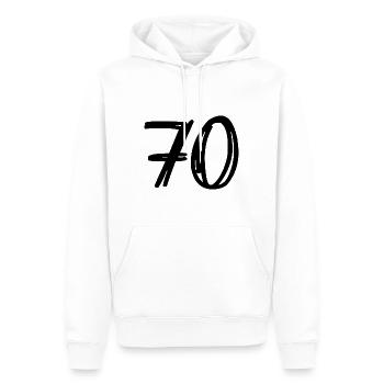 70. 70 YEARS. 70TH ANNIVERSARY. BIRTHDAY 70 YEARS. - Men’s Premium Organic Hoodie - white - Front - Nico (187cm)