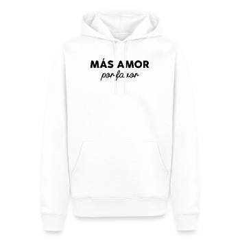 Más Amor Por Faveur - Sweat à capuche Premium bio Homme - blanc - Devant - Nico (187cm)