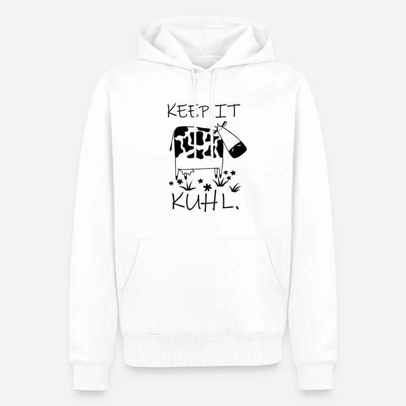 Kuh Spruch - Keep it Kuhl - Männer Premium Bio Hoodie - Weiß