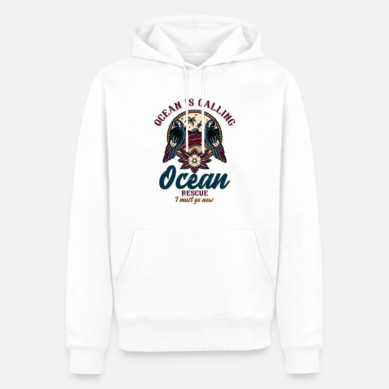 Ocean is calling - Männer Premium Bio Hoodie - Weiß