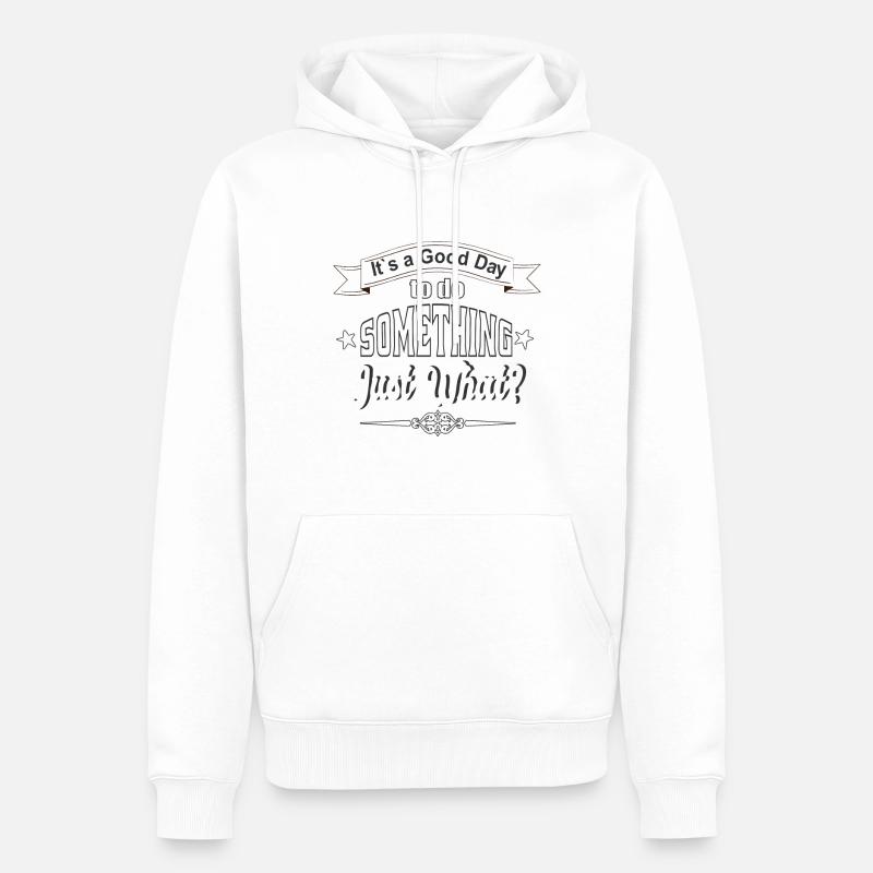 Dire, Drôles de dictons - Sweat à capuche Premium bio Homme - blanc