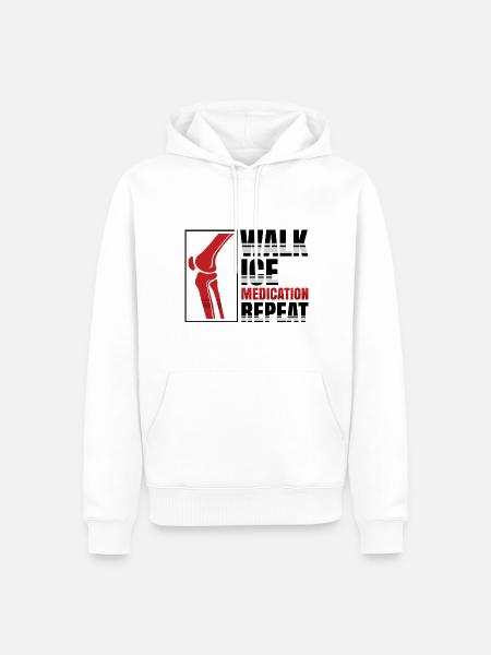 Walk Ice Medication Repeat - Männer Premium Bio Hoodie - Weiß