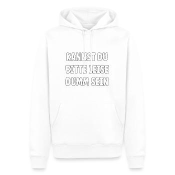 Kannst Du bitte leise Dumm sein? - Männer Premium Bio Hoodie - Weiß - Vorne - Nico (187cm)