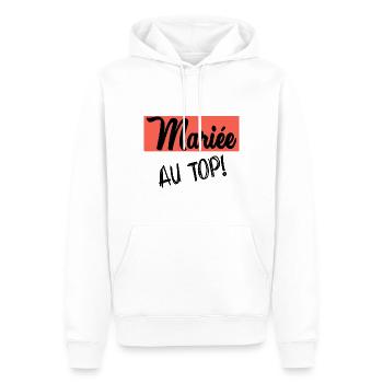 FUTURE MARIEE. EVJF. MARIEE - Sweat à capuche Premium bio Homme - blanc - Devant - Nico (187cm)