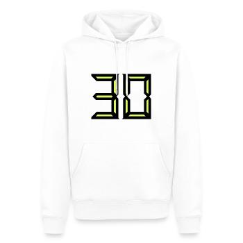 30. 30 JAHRE. 30-JÄHRIGES JUBILÄUM. GEBURTSTAG 30 JAHRE. - Männer Premium Bio Hoodie - Weiß - Vorne - Nico (187cm)