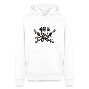 Drapeau pirate tête de mort Boucanier Halloween Design - Sweat à capuche Premium bio Homme - blanc - Devant - Nico (187cm)