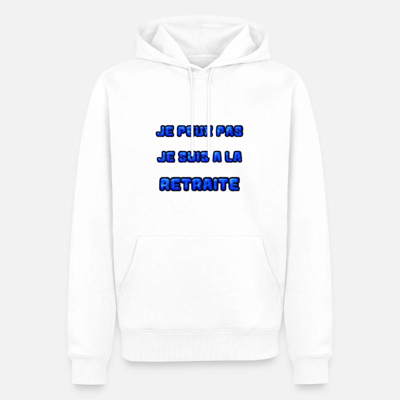 RETRAITE. RETRAITE. RETRAITEE. RETRAITE - Sweat à capuche Premium bio Homme - blanc