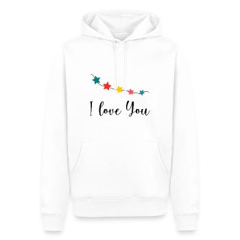 PAAR. ICH HABE GERADE GEHEIRATET. Junggesellinnenabschied. VALENTINSTAG. MARIES - Männer Premium Bio Hoodie - Weiß - Vorne - Nico (187cm)