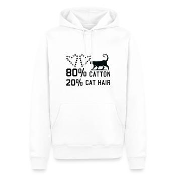 80% Coton 20% Poils de chat Drôles de chats Dictons - Sweat à capuche Premium bio Homme - blanc - Devant - Nico (187cm)