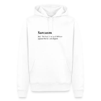 sarcasme - Sweat à capuche Premium bio Homme - blanc - Devant - Nico (187cm)