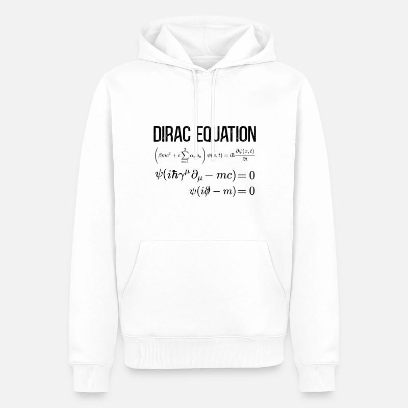 Équation de Dirac Mathématico-relativiste - Sweat à capuche Premium bio Homme - blanc