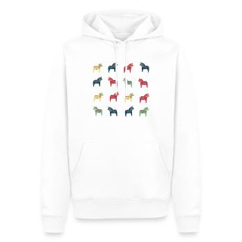 Chevaux Dala suédois - Sweat à capuche Premium bio Homme - blanc - Devant - Nico (187cm)