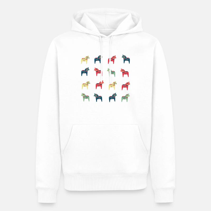 Chevaux Dala suédois - Sweat à capuche Premium bio Homme - blanc